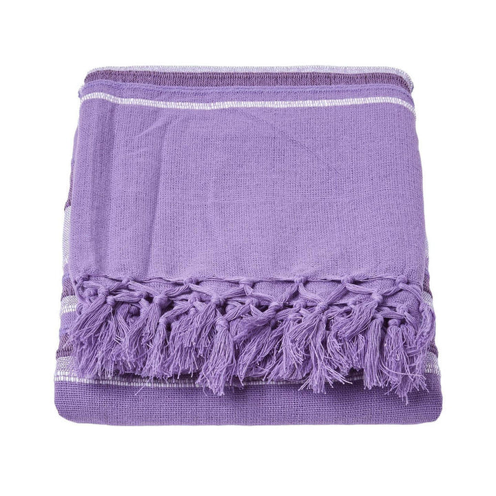 Homescapes Tagesdecke, Violett, Textil, Gestreift, Rech