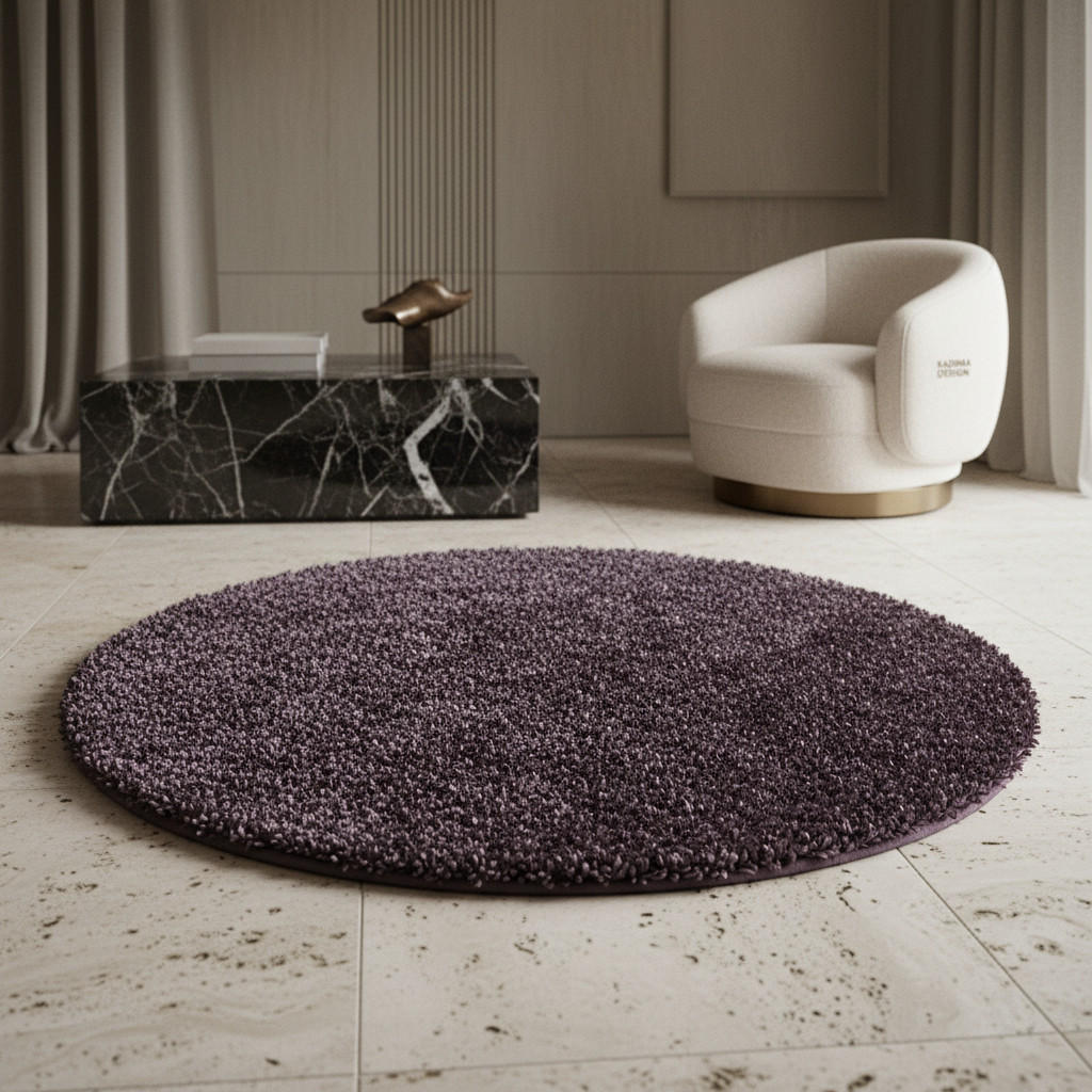 Kadima Design Teppich, Lila, Textil, Uni, Rund, 160x160