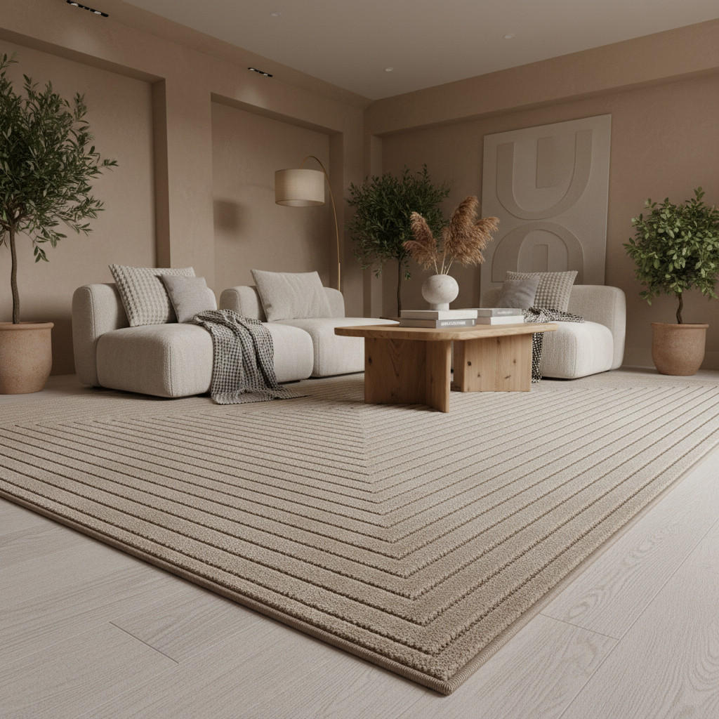 Kadima Design Küchenteppich, Beige, Textil, Abstrakt, R