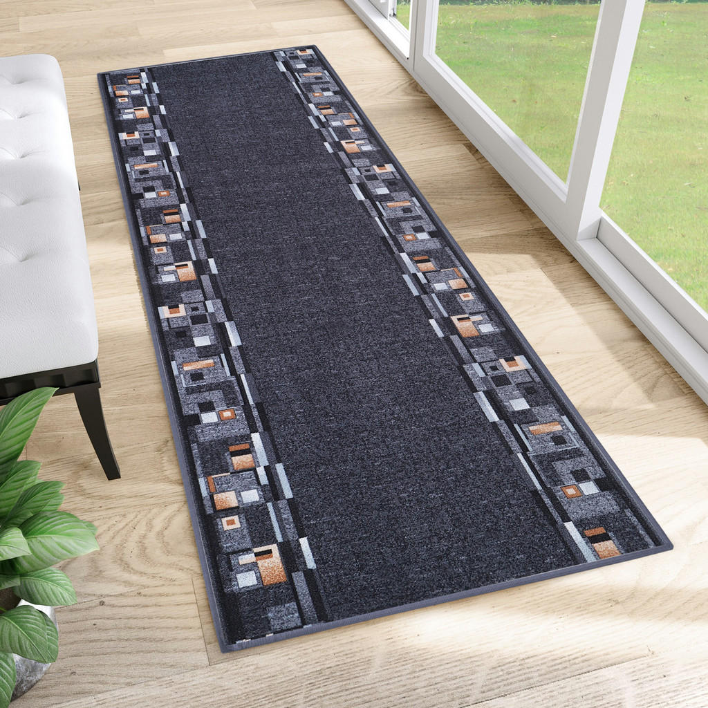 Tapiso Teppichläufer, Hellgrau, Textil, Ethno, Rechteck