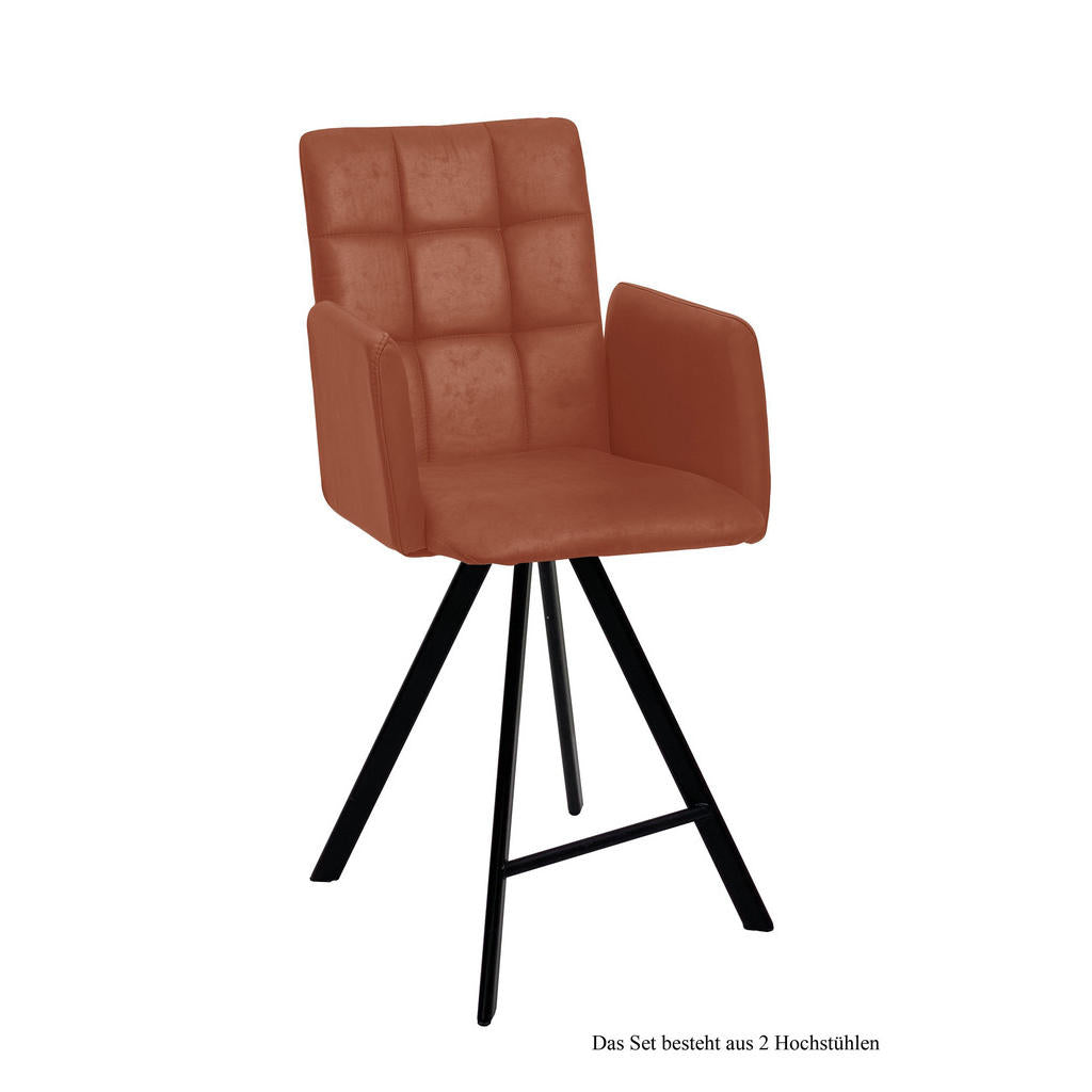 58aufmkessel Thekenstuhl, Cognac, Schwarz, Kunststoff,