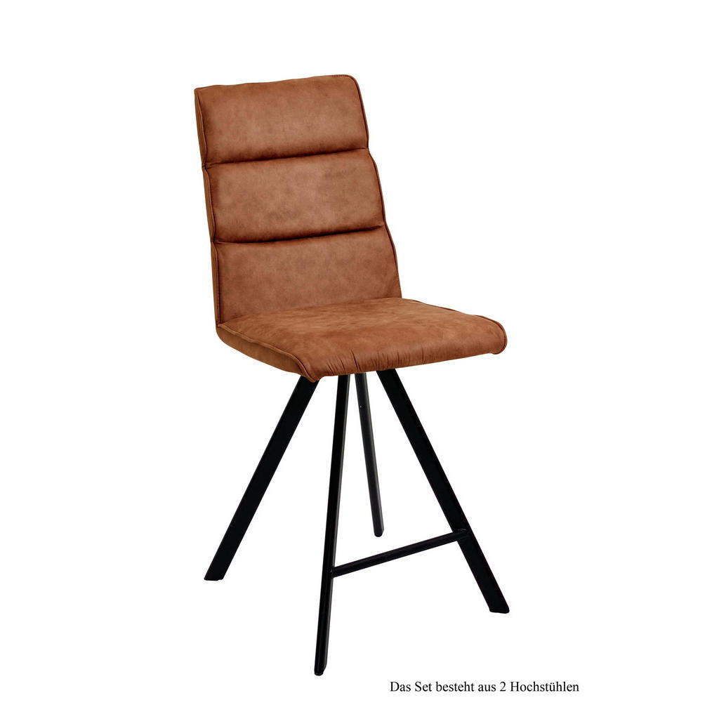 58aufmkessel Thekenstuhl, Cognac, Schwarz, Kunststoff,