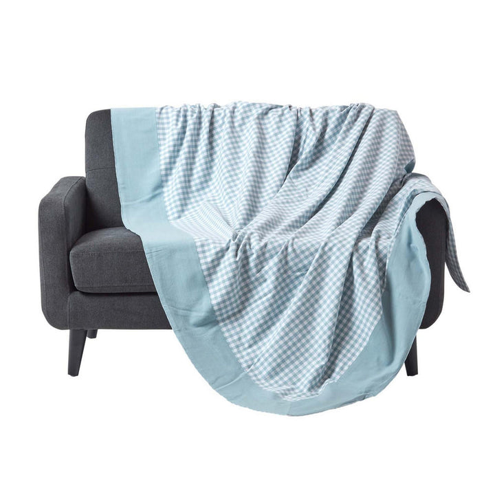 Homescapes Überwurf, Blau, Textil, Kariert, Rechteckig,