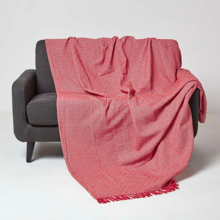 Homescapes Überwurf, Rot, Textil, Rauten, Rechteckig, 2