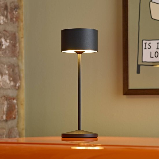 LED-Akku-Tischlampe Veluna, schwarz, Höhe 25 cm IP44 dim CCT