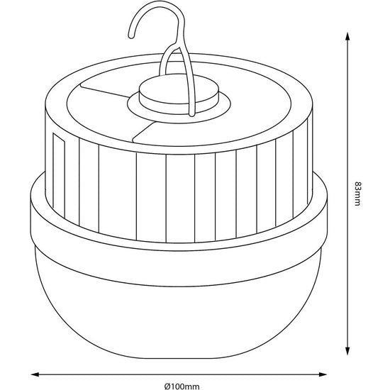 LED-Solarleuchte Ufo, portabel, Kunststoff, schwarz/weiß