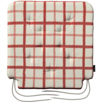 stuhlkissen christoph mit bindeschnur, rot-creme, 42 x 41 x 3,5 cm, avinon (131-15)