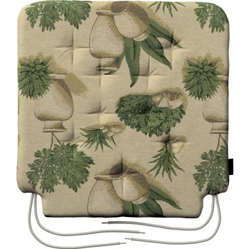 stuhlkissen christoph mit bindeschnur, beige-grün, 42 x 41 x 3,5 cm, intenso premium (145-09)