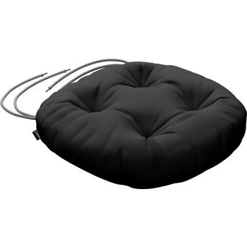 stuhlkissen adam mit bindeschnur, anthrazit, ⌀37 x 8 cm, cotton panama (702-08)