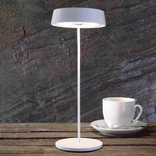 LED-Tischleuchte Miram mit Akku, dimmbar, weiß