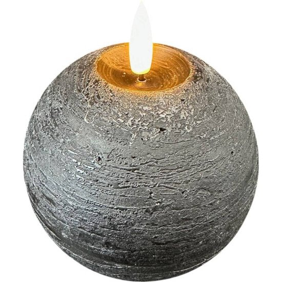 STERNTALER LED-Wachskerze, schwarz Höhe 11 cm Kugel Batterie