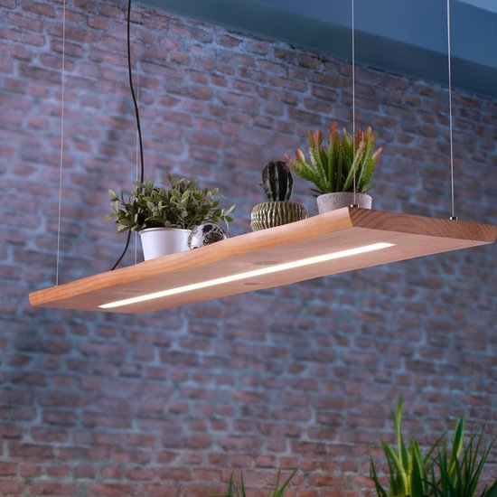 Paul Neuhaus LED-Hängelampe Palma, Holz, CCT, dimmbar, 100cm
