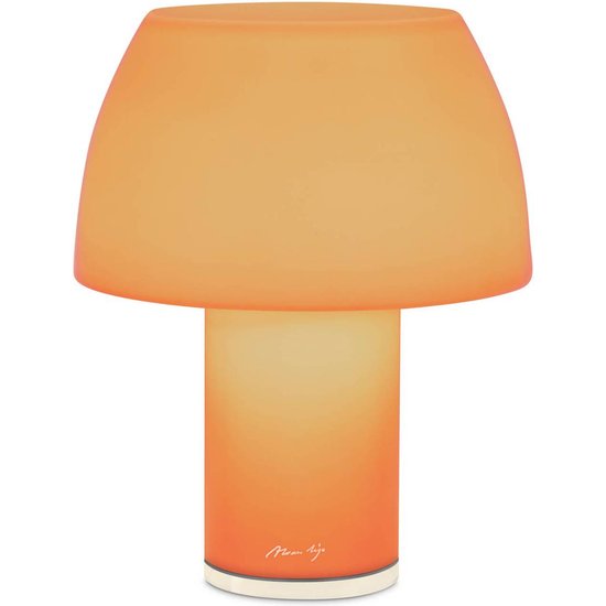 Nemo LED-Akku-Tischleuchte Lorosae, orange, Glas, IP54, USB