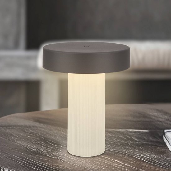LED-Akku-Tischleuchte Bito, anthrazit/weiß, Höhe 20 cm, IP44