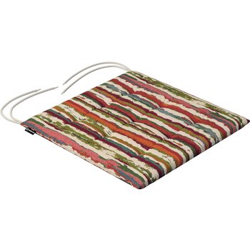 stuhlkissen jonas mit bindeschnur, rot-grün-creme, 40 x 40 x 3,5 cm, cosy home (145-40)