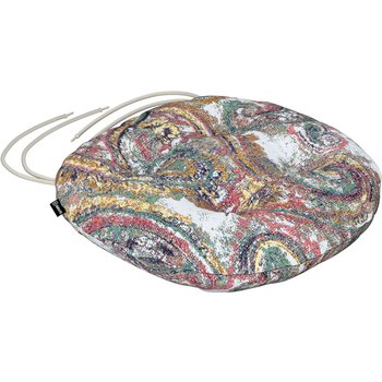 stuhlkissen adam mit bindeschnur, grün-rosa, ⌀ 40 x 8 cm, cosy home (145-35)