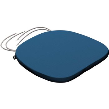 stuhlkissen marcus mit bindeschnur, marinenblau , 40 x 37 x 2,5 cm, cotton panama (702-48)