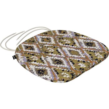 stuhlkissen marcus mit bindeschnur, oliv- weiß, 40 x 37 x 2,5 cm, cosy home (145-37)