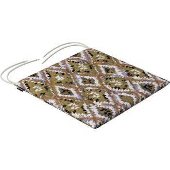 stuhlkissen jonas mit bindeschnur, oliv- weiß, 40 x 40 x 3,5 cm, cosy home (145-37)