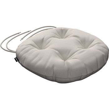 stuhlkissen adam mit bindeschnur, hellgrau , ⌀ 40 x 8 cm, cotton panama (702-45)