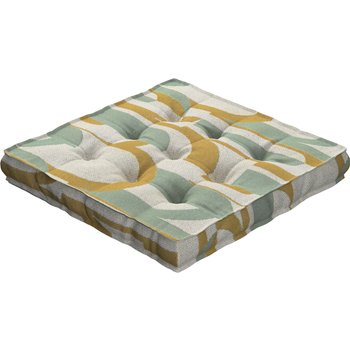 sitzkissen jacob mit handgriff, mintgrün-gelb, 40 x 40 x 6 cm, cosy home (144-91)