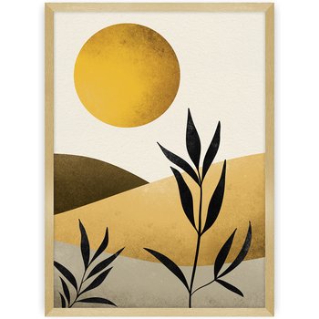 poster sand desert, 50 x 70 cm, ramka: złota