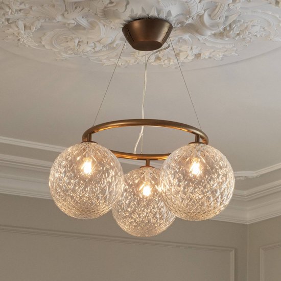 Nuura Kronleuchter Miira 3 Circular, Ø 54 cm, bronze/klar