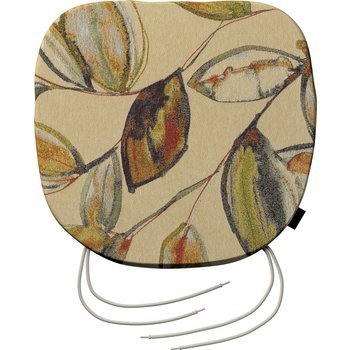 stuhlkissen marcus mit bindeschnur, beige-braun-grün, 40 x 37 x 2,5 cm, intenso premium (144-83)