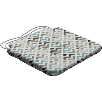 stuhlkissen christoph mit bindeschnur, blau-beige, 42 x 41 x 3,5 cm, modern (141-93)
