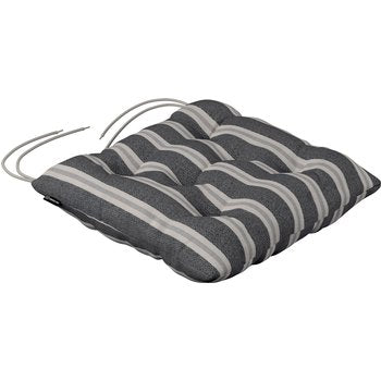 stuhlkissen thomas mit bindeschnur, schwarz- beige, 38 x 38 x 8 cm, scotti (145-31)