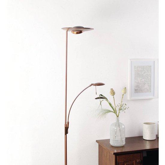 Bronzefarbene LED-Stehlampe Zenith, Dimmer