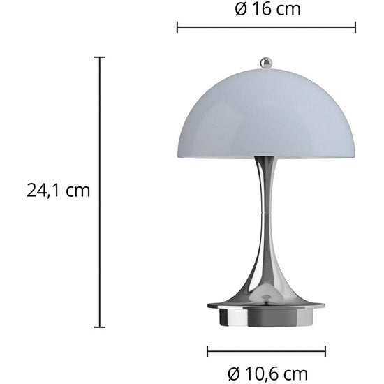 Louis Poulsen Panthella PORTABLE 160 V3, opal chrom/blaugrau