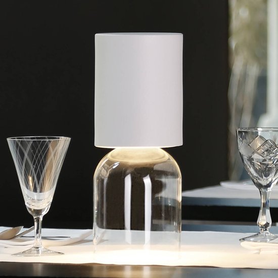 Luceplan Nui Mini Tischlampe mit Akku IP54, weiß