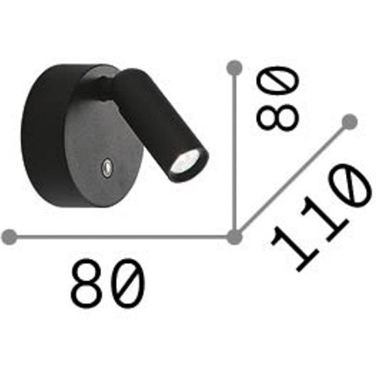 Ideal Lux LED-Akku-Wandstrahler Bean, messing, Ø 8 cm