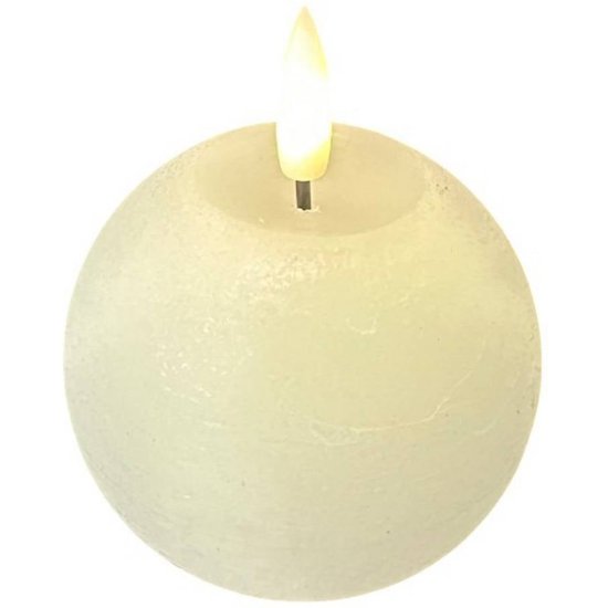 STERNTALER LED-Wachskerze, weiß, Höhe 9 cm, Kugel, Batterie