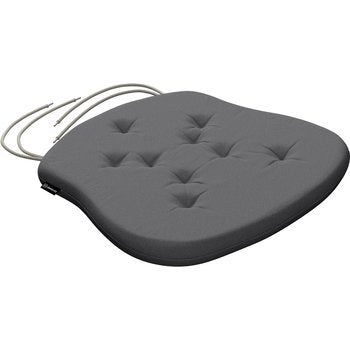 stuhlkissen peter mit bindeschnur, grau, 41x 38 x 3,5 cm, bouclé (702-83)