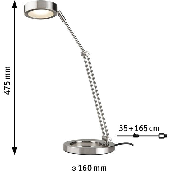 Paulmann Zed LED-Schreibtischlampe eisen gebürstet