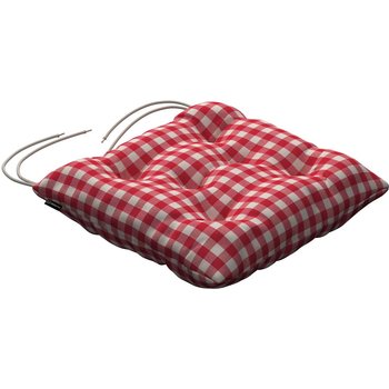 stuhlkissen thomas mit bindeschnur, rot-ecru, 38 x 38 x 8 cm, quadro (136-16)