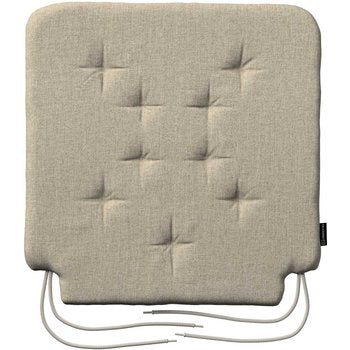 stuhlkissen christoph mit bindeschnur, beige- grau, 42 x 41 x 3,5 cm, city (704-80)