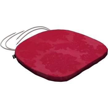 stuhlkissen marcus mit bindeschnur, rot , 40 x 37 x 2,5 cm, damasco (613-13)