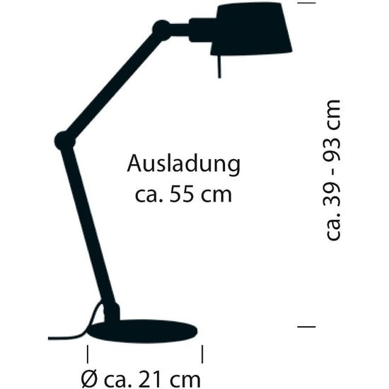 Schreibtischleuchte Medo, sandfarben, Höhe 93 cm, E27