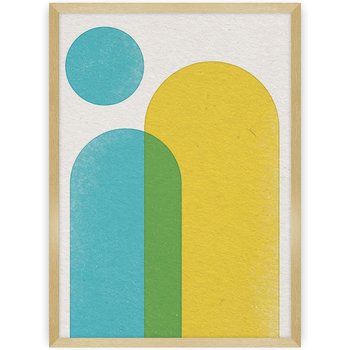 poster abstract shapes ii, 50 x70 cm, ramka: złota