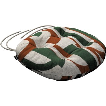 stuhlkissen adam mit bindeschnur, grün-rot, ⌀ 40 x 8 cm, cosy home (145-11)