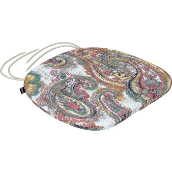 stuhlkissen marcus mit bindeschnur, grün-rosa, 40 x 37 x 2,5 cm, cosy home (145-35)