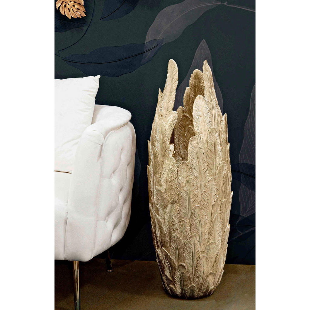 Vase, Gold, Kunststoff, 34.5x91x34 cm, Dekoration, Vase