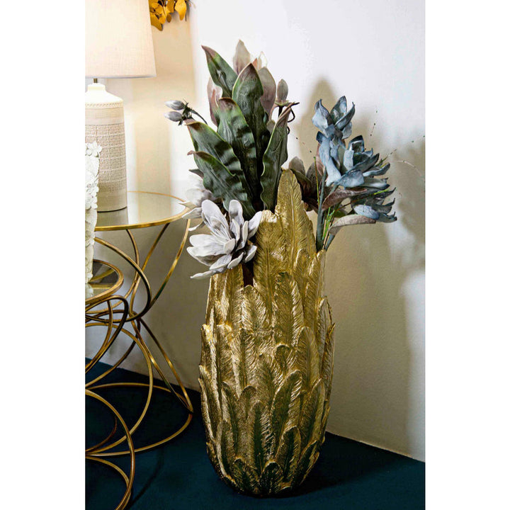 Vase, Gold, Kunststoff, 32x80x34 cm, Dekoration, Vasen