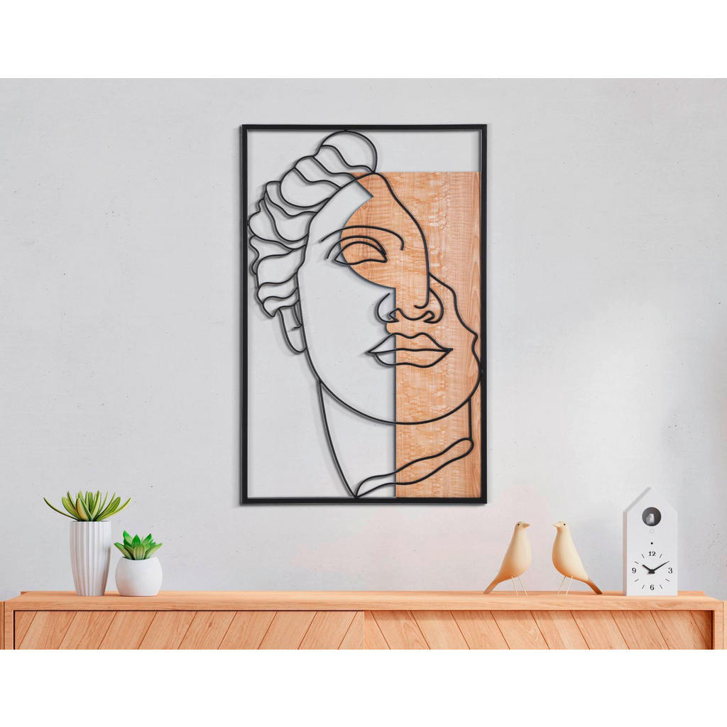 Wanddeko, Natur, Schwarz, Holzwerkstoff, 50x80x2 cm, De