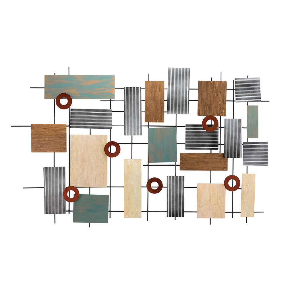 Kunstloft Wanddeko, Silber, Beige, Metall, 6.7x78x5 cm,
