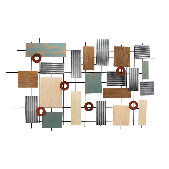 Kunstloft Wanddeko, Silber, Beige, Metall, 6.7x78x5 cm,