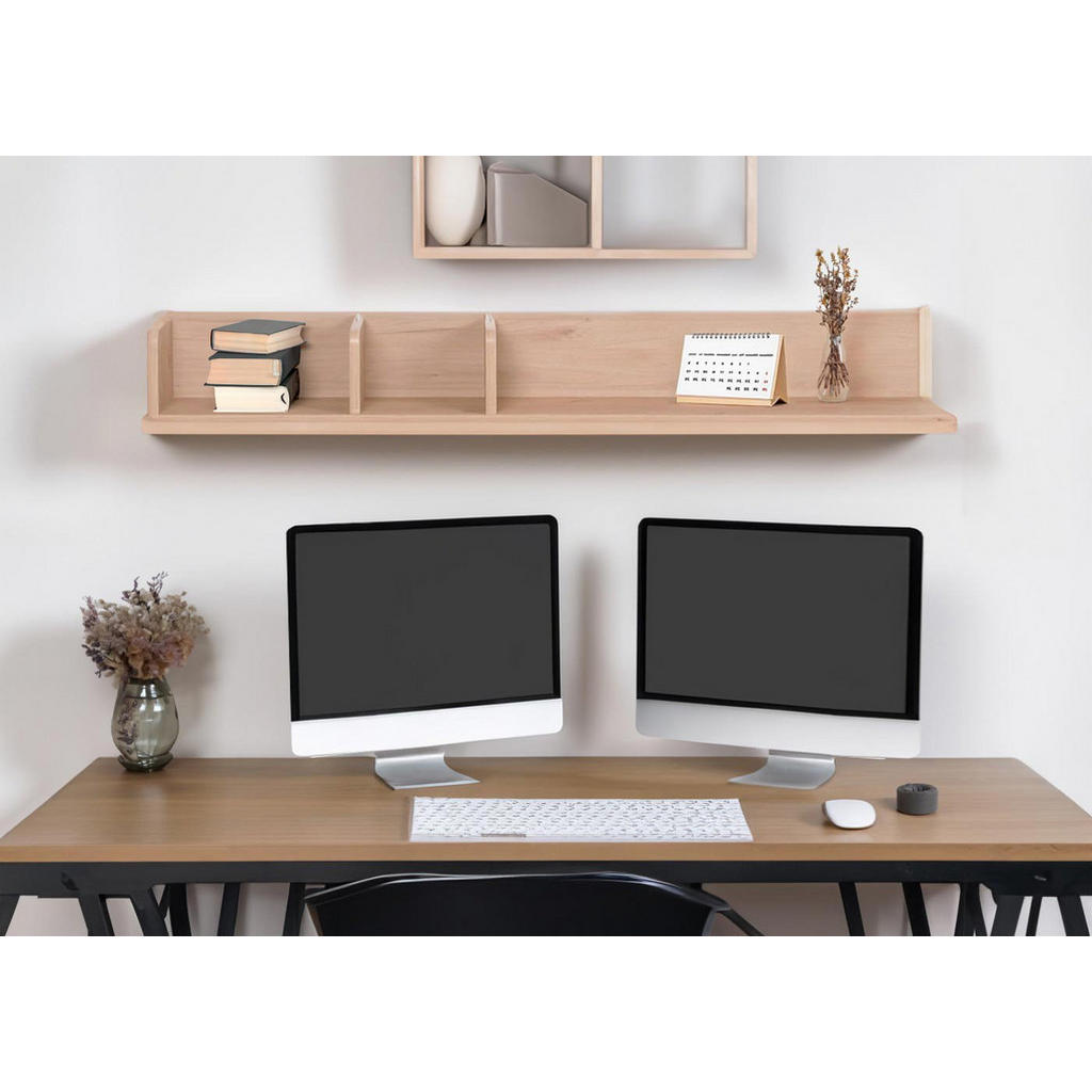 MCW Wandregal, Braun, Holz, 120x20x21 cm, Wohnzimmer, R